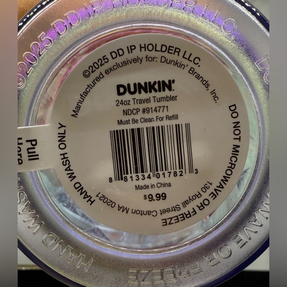 RARE - NEW Dunkin' Summer 2025 Sipper Chiseled Ice /24oz Tumbler/ PINK /NWT - Picture 6 of 6